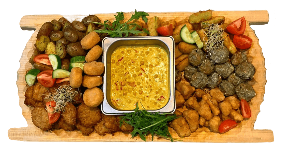 Sharing platter Vegetarian — Chickpea ragout – 0.5 kg, Grilled courgette fries – 0.3 kg, Fried cauliflower – 0.5 kg